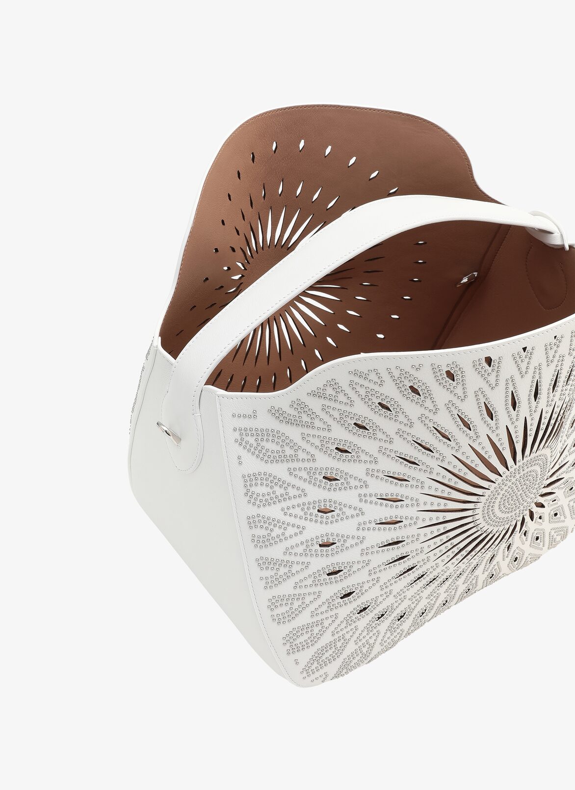MIRABELE MEDIUM CUIR SOFT CERAMIQUE OPTICAL WHITE ALAÏA WHITE  MIRABELE MEDIUM CUIR SOFT CERAMIQUE OPTICAL WHITE